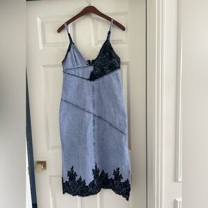 3.1 Phillip Lim denim dress with lace detailing